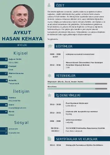 Biyolog CV Örnekleri cv indir